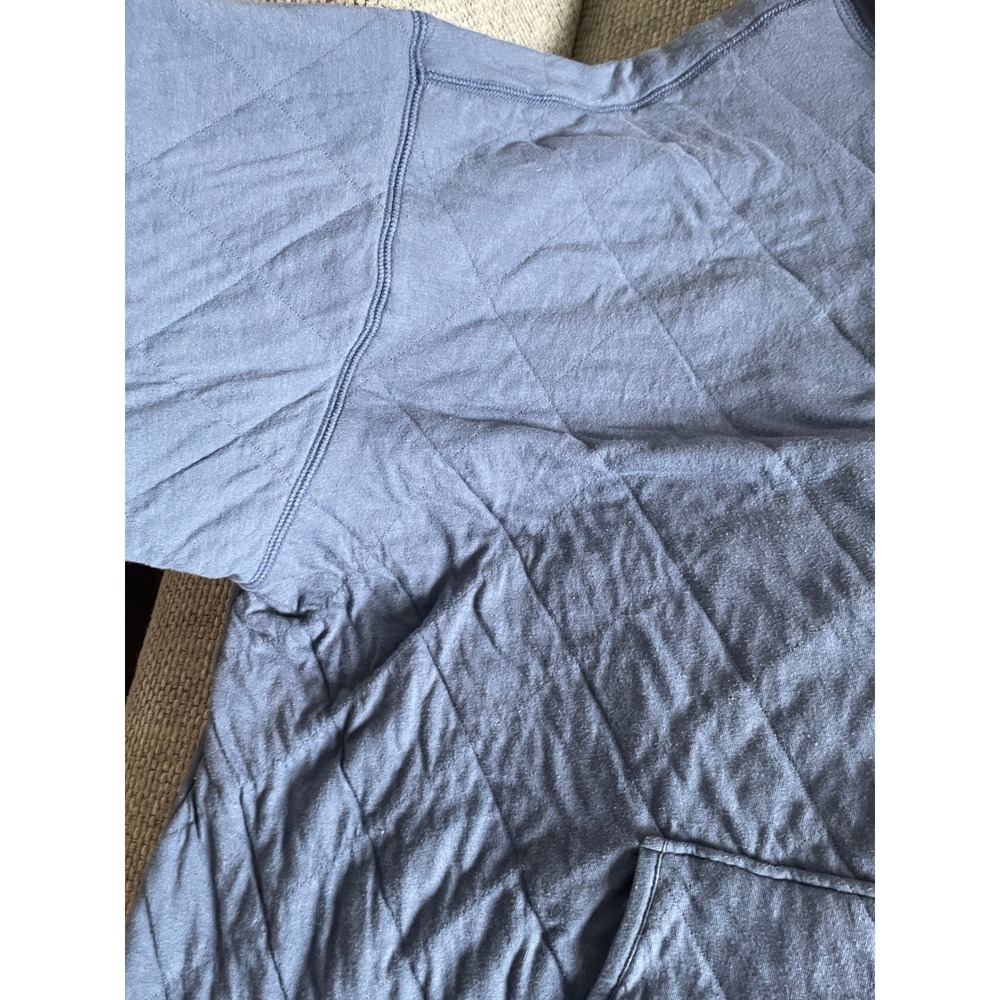 Old Navy Womens Quilted Half Zip Hoodie Blue Oversized Sweatshirt Plus Size 4X - Picture 7 of 14